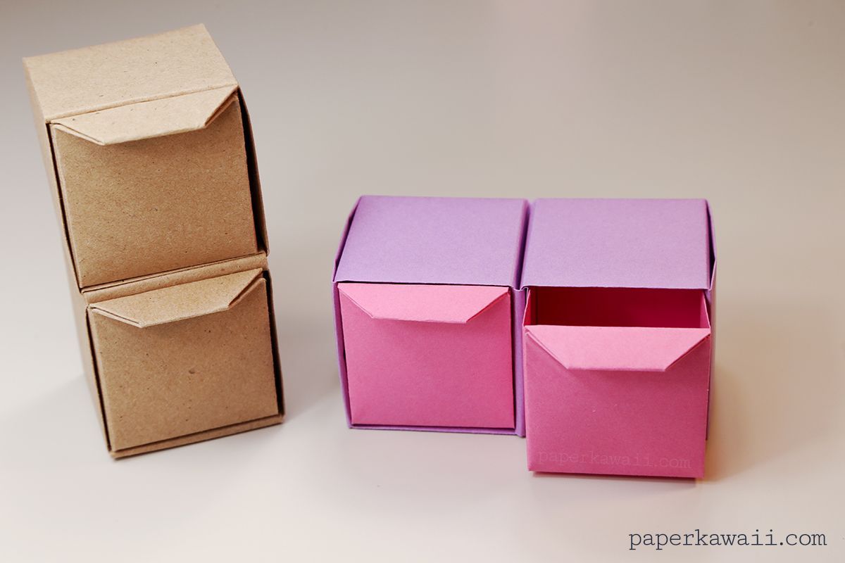 Learn how to make some cool origami pull-out drawers!  These origami drawers make great organisers, make lots and stack them up!