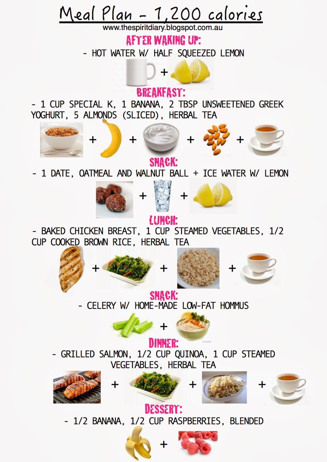 Meal Plan: 1,200 calories (summer) – The Spirit Diary