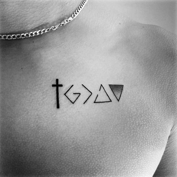 Mens Cool God Is Greater Than The Highs And Lows Tattoo Ideas Upper Chest