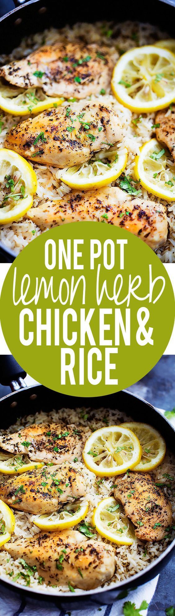 One Pot Lemon Herb Chicken & Rice | Creme de la Crumb: