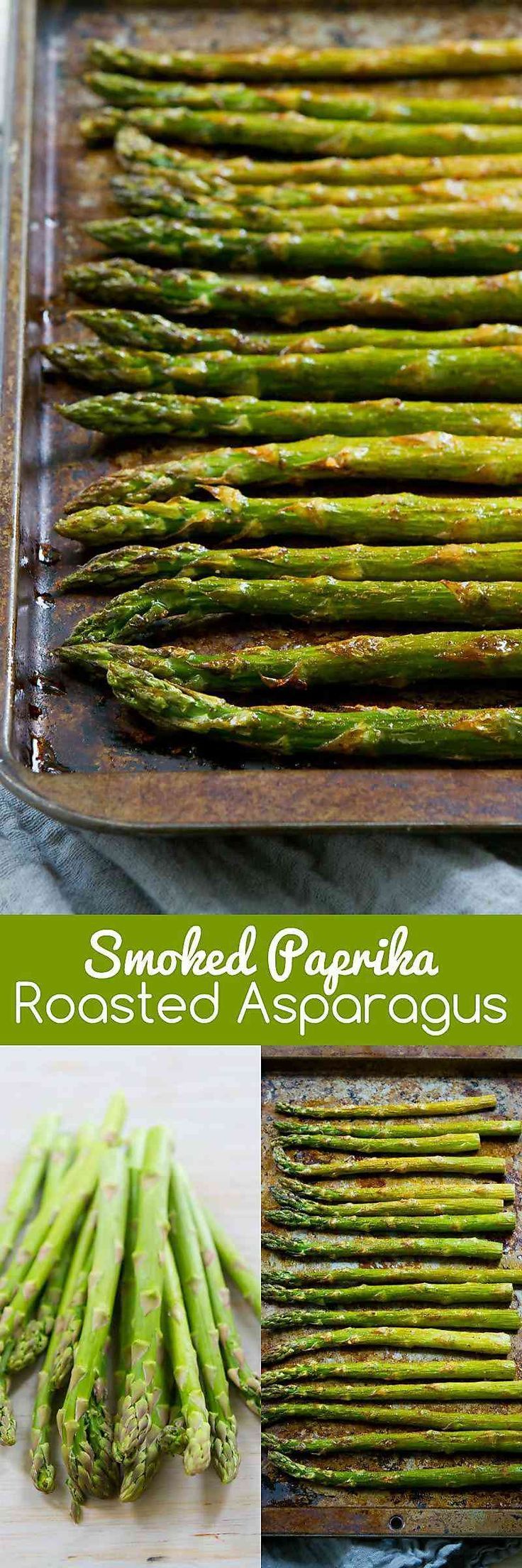 Only 5 ingredients needed for this delicious and healthy Smoked Paprika Roasted Asparagus side dish recipe! 47 calories and 1