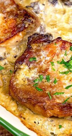 Pork Chops & Scalloped Potatoes Casserole ~ The pork chops and scalloped potatoes cook all in one casserole!