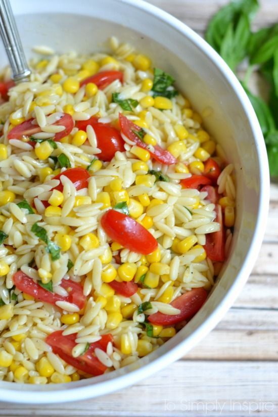 Roasted Corn Orzo Pasta Salad – perfect for lunch!