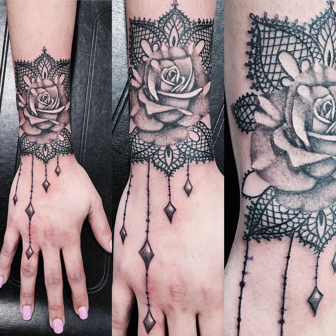 Rose Lace Design Tattoo