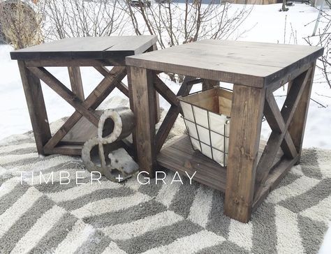 Rustic EndTable | Ana White | DIY End Table | Farmhouse Coffee Table | Rustic X Coffee Table | Farmhouse Décor | Rustic Décor |