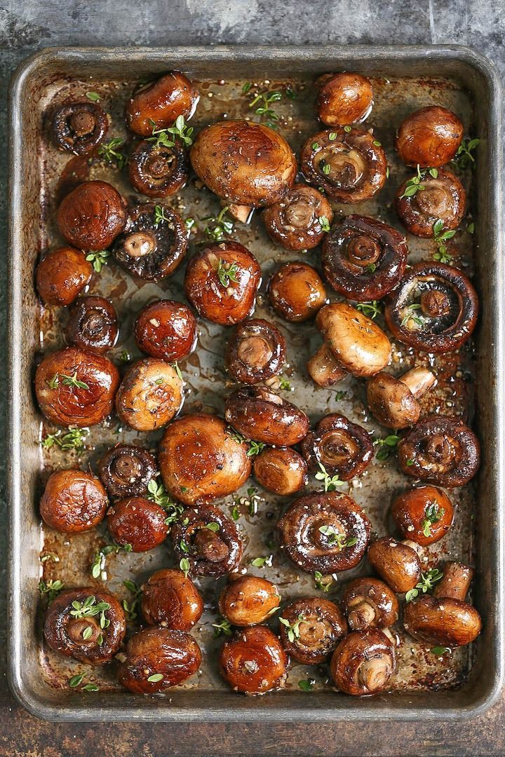 Sheet pan garlic butter mushrooms – easy to make and delicious.