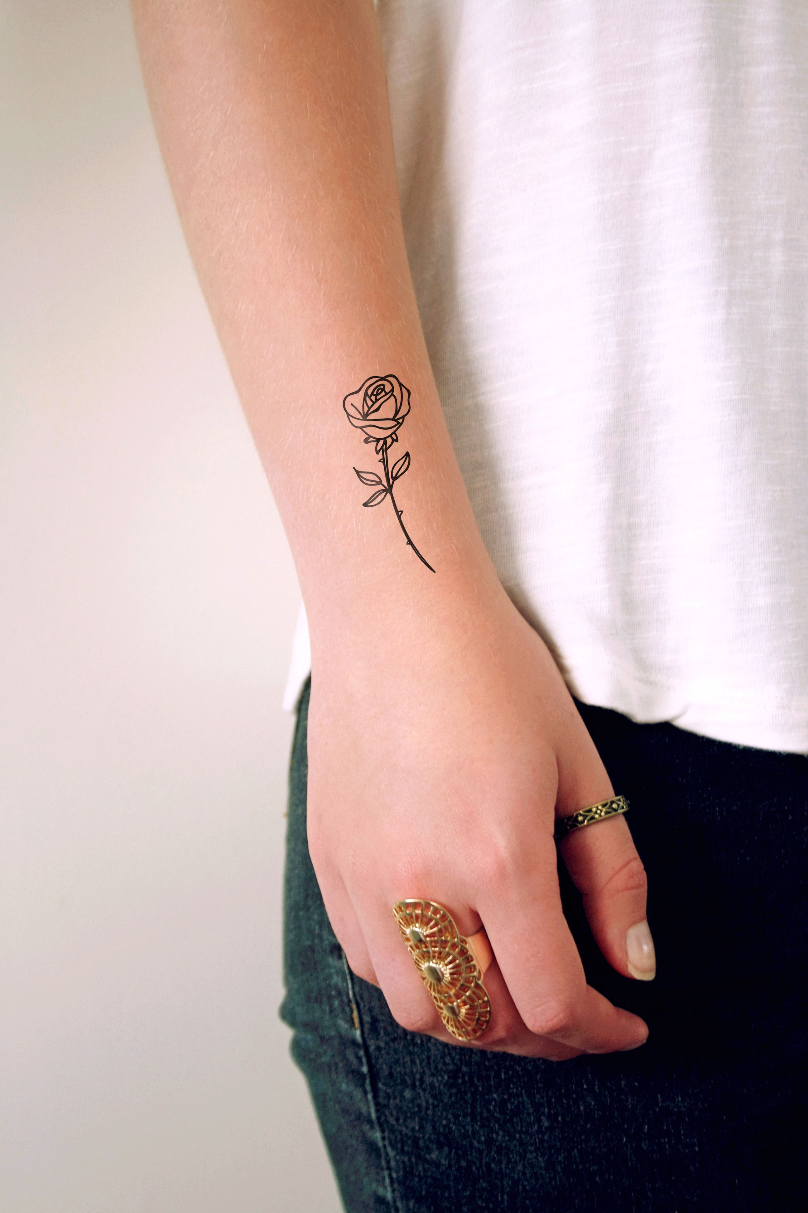 Small rose temporary tattoo