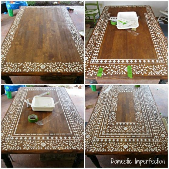 Table redo || Use moroccan stencils