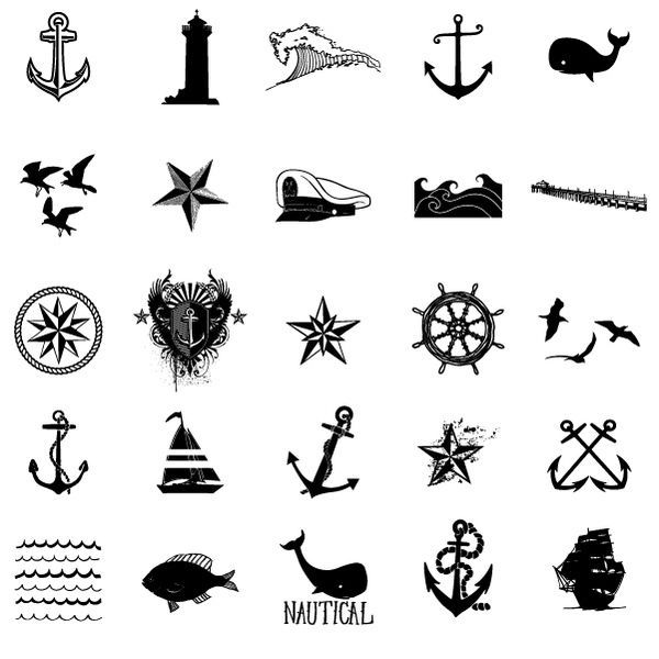 Tattoo inspiration… Nautical Vector Stock Art Set by Ray Dombroski , via Behance