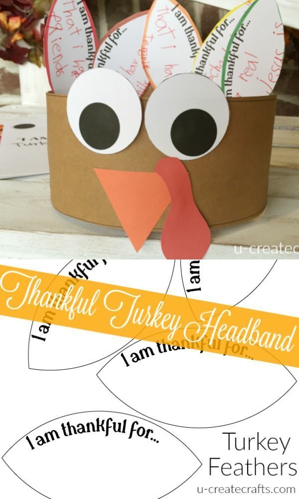 Thankful Turkey Headband printable to help keep the kids occupied while they wait for the Thanksgiving dinner. Cute and easy and