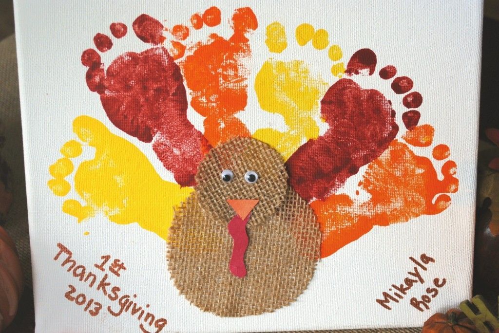 Thanksgiving craft: Baby Feet Turkey | The Drawing Room South
