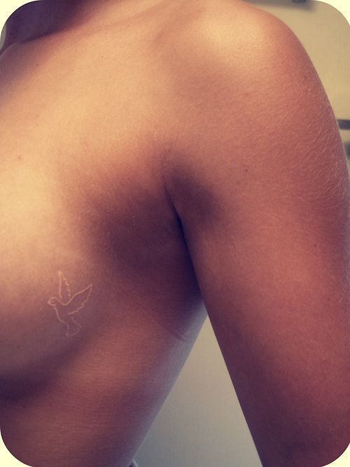 The Most Badass White Ink Tattoos! Placement is great, especially for breast cancer survivors.