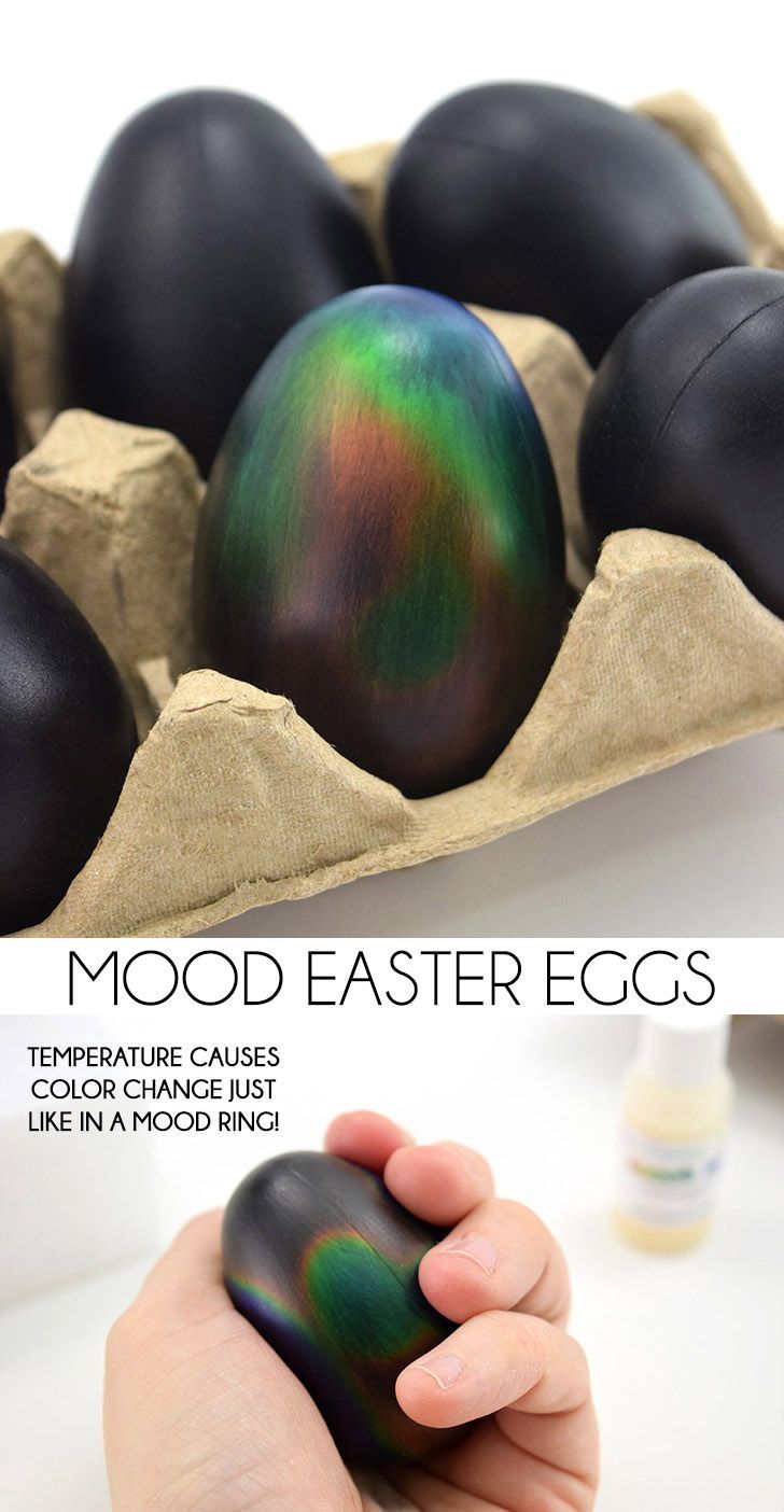 These mood ring Easter eggs change colors just like a mood ring! Easter eggs of the future! SO cool!