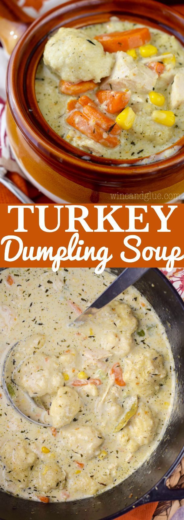 This Turkey Dumpling Soup is the most amazing comfort food! Easy enough for a weeknight meal, good enough for guests!