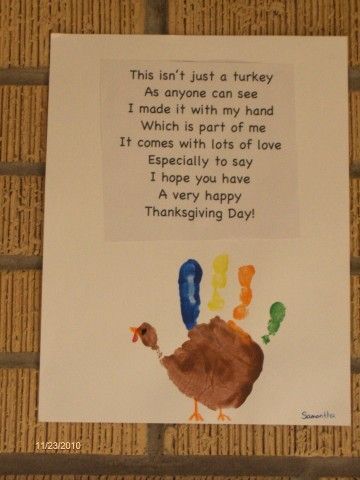 Turkey handprint and poem