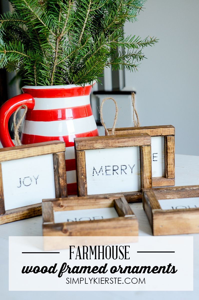 Add some farmhouse style to your Christmas tree with these adorable Wood Framed Christmas Ornaments! They make adorable gifts too!