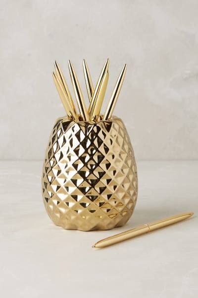 Anthropologie Pineapple Pencil Holder: