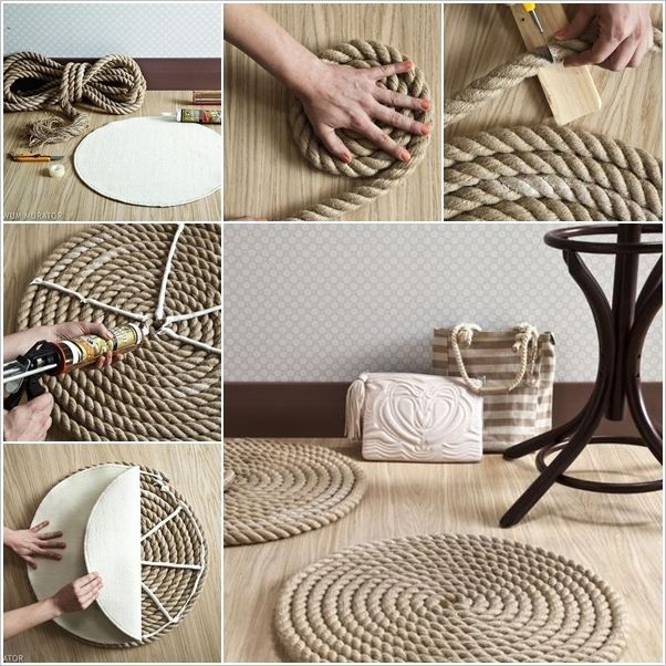 Easy Rope Rug for a Nautical Touch in Your Living Room