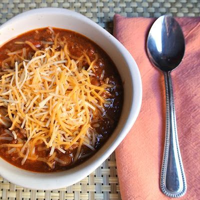 Gluten free Crockpot Chili!! If you like vegetarian chili, double the beans. If you like meaty chili, double the meat.