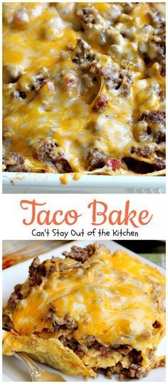 Simple Taco Bake recipe. It’s so quick and easy to assemble and in about 15 minutes you can have this casserole ready to put in