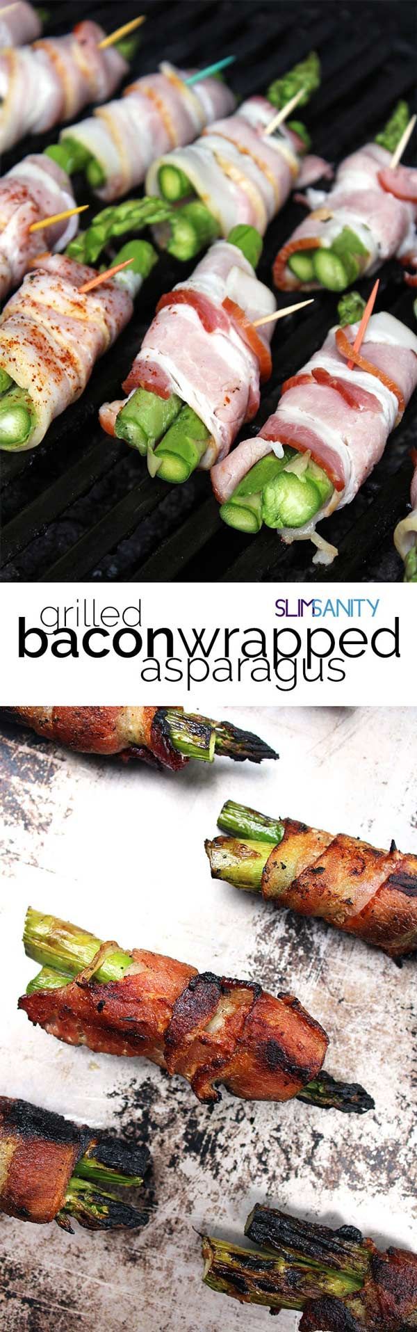 This grilled bacon wrapped asparagus recipe is the perfect Paleo appetizer for your next cookout! The best excuse to eat bacon. |