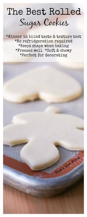 These are The Best Rolled Sugar Cookies and require no chilling and keep their shape!  Won first place in a blind taste and texture test! -   20 decor cookies diy
 ideas