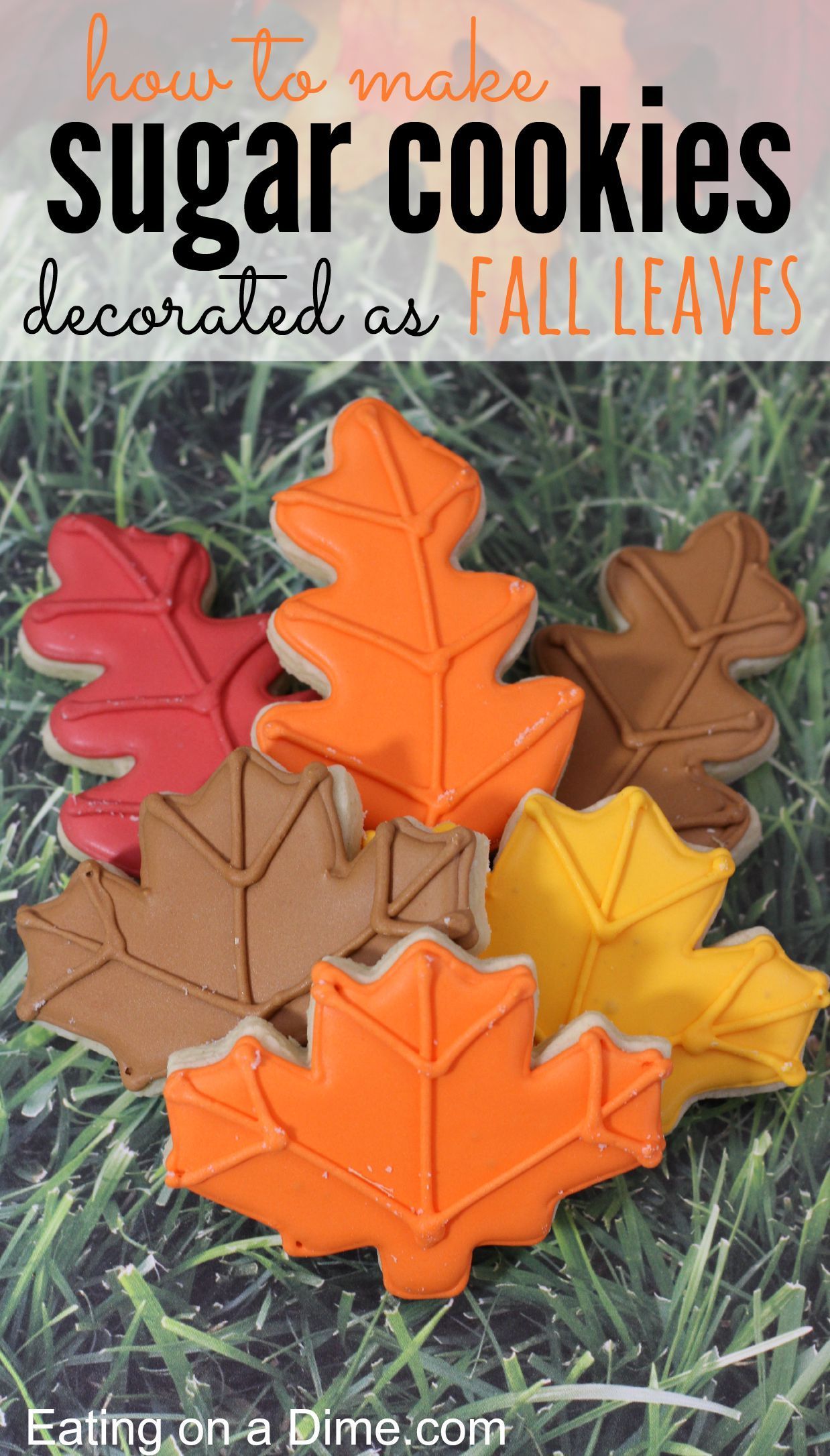 Fall Leaves Decorated Sugar cookies Recipe -   20 decor cookies diy
 ideas