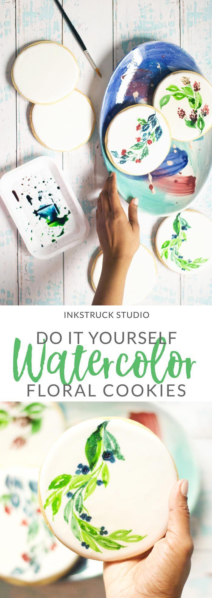 DIY WATERCOLOR COOKIES FLORAL THEMED -   20 decor cookies diy
 ideas