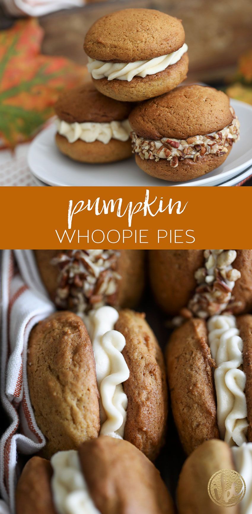 Pumpkin Whoopie Pies with Salted Caramel Cream Cheese Frosting -   21 baking recipes pie
 ideas