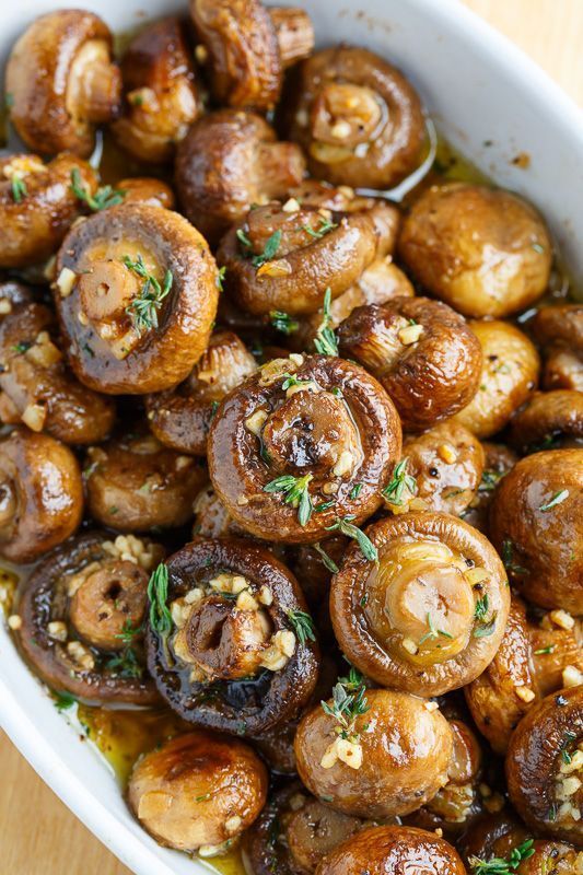 Roasted Mushrooms in a Browned Butter, Garlic and Thyme Sauce -   21 romantic dinner recipes
 ideas