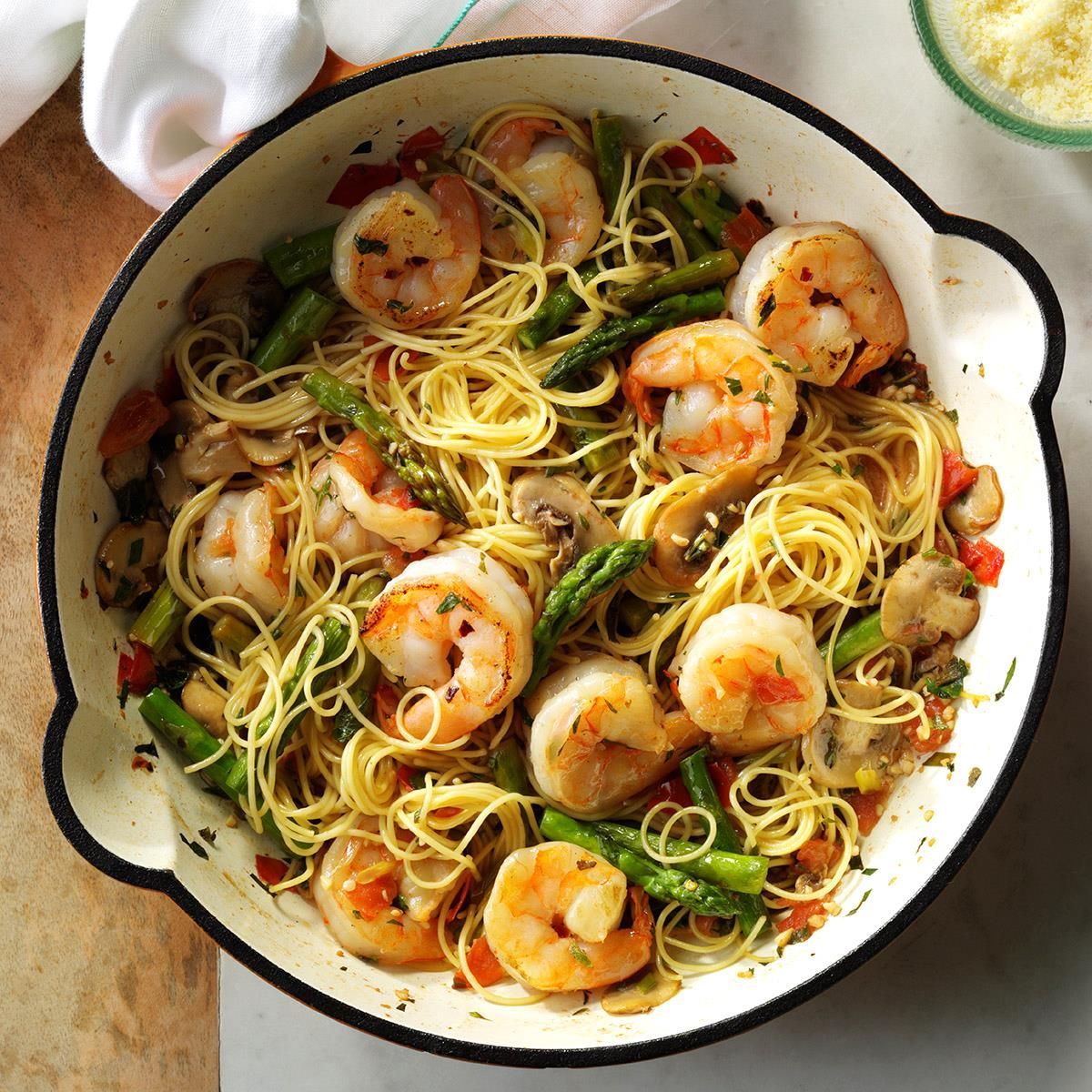 Asparagus 'n' Shrimp with Angel Hair -   21 romantic dinner recipes
 ideas