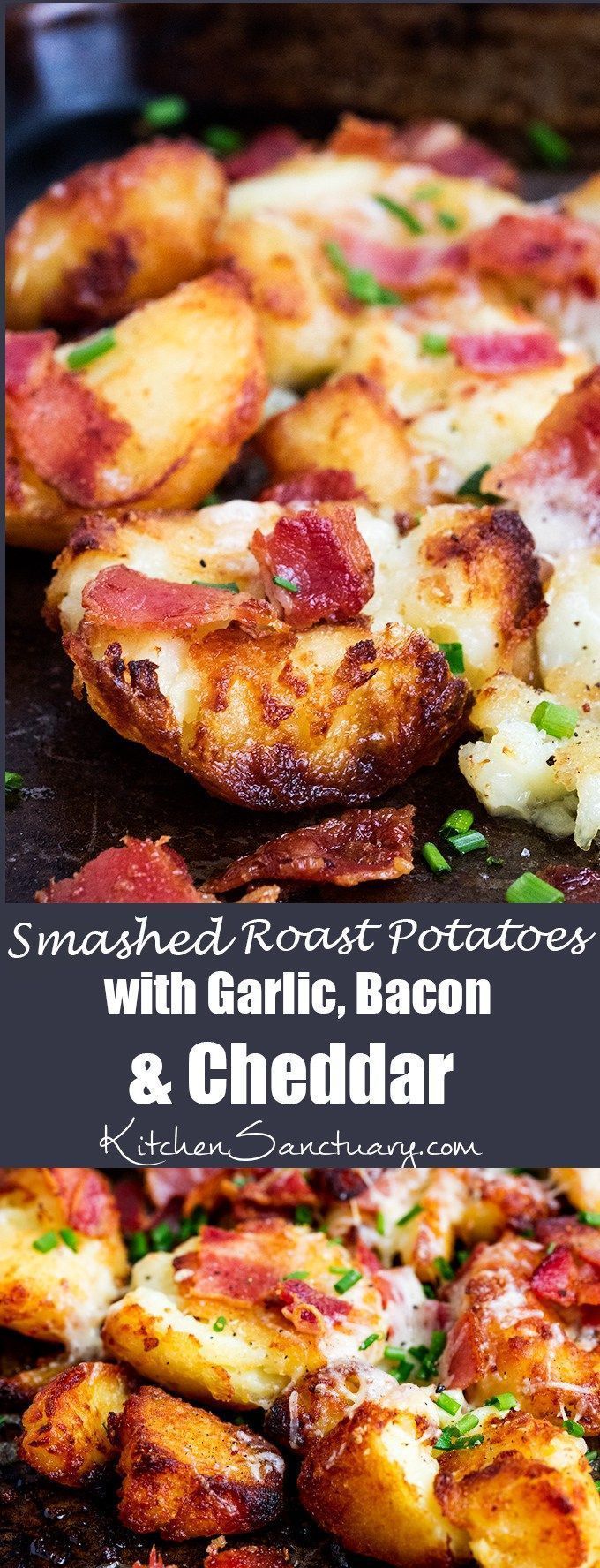 Perfectly Crunchy Roast Potatoes with Garlic, Bacon and Cheddar! -   21 romantic dinner recipes
 ideas