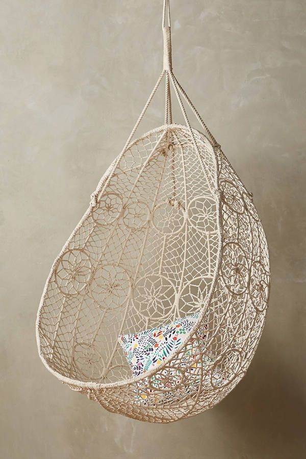 Anthropologie Knotted Melati Hanging Chair, boho egg chair, bohemian, home decor, gypsy style -   22 gypsy style home
 ideas