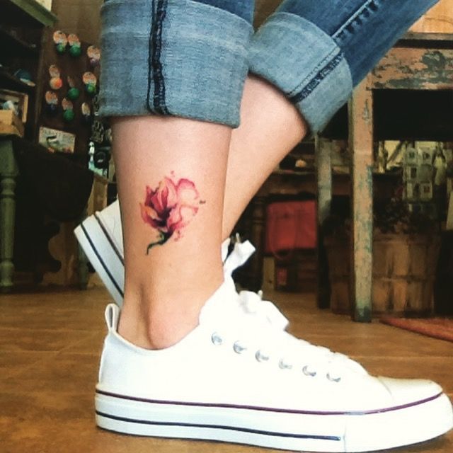 watercolor tattoo                                                                                                                                                      More -   22 outer ankle tattoo
 ideas