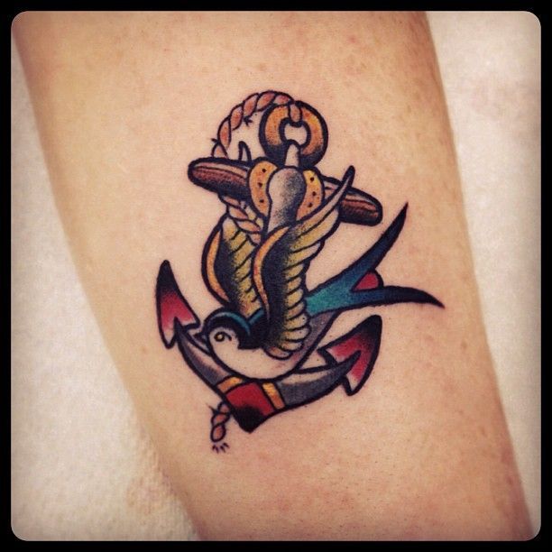 Old school anchor, swallow, sailor's Tattoo by Mr Curtis at tribalbodyart.co.uk -   23 anchor tattoo forearm
 ideas