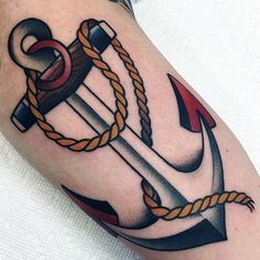 70 Traditional Anchor Tattoo Designs For Men - Vintage Ideas -   23 anchor tattoo forearm
 ideas