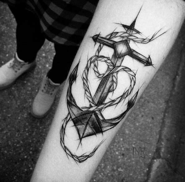 37 Captivating Anchor Tattoos Straight From The Sea -   23 anchor tattoo forearm
 ideas
