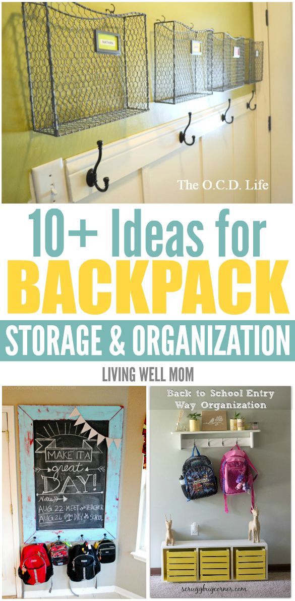 10+ Ideas for Backpack Storage and Organization -   23 diy kids school
 ideas