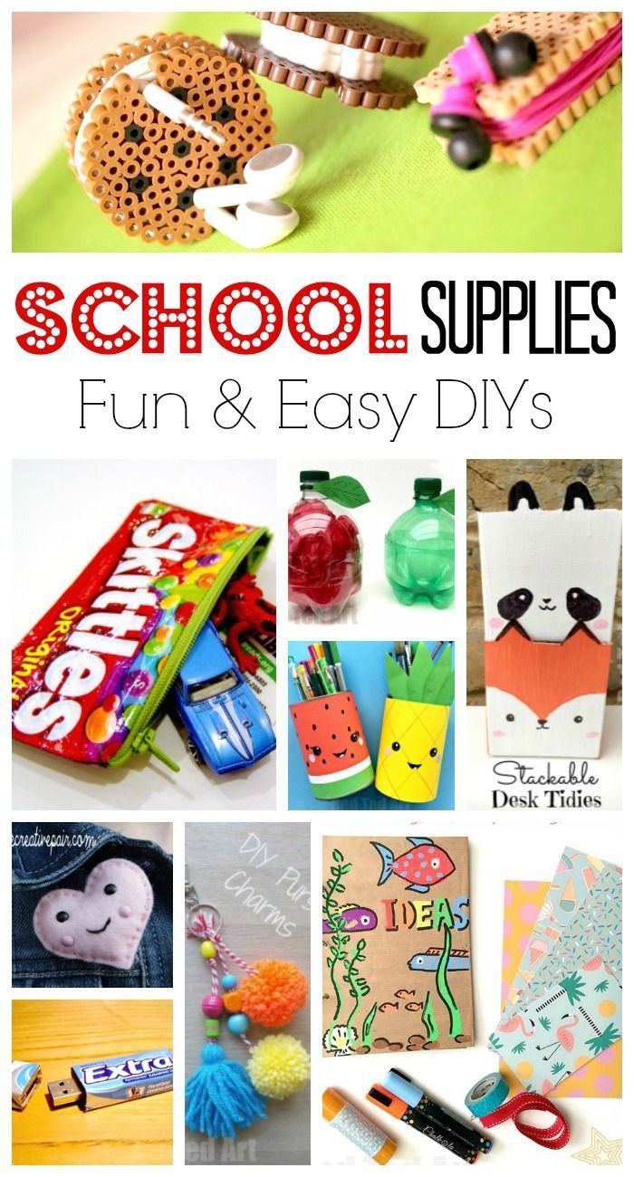 School Supplies DIY Ideas -   23 diy kids school
 ideas