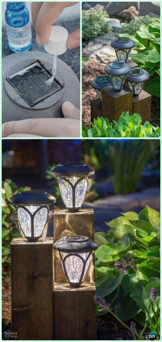 DIY Cedar Cube Landscape Lights Tutorial-DIY Solar Inspired Solar Light Lighting Ideas -   23 diy outdoor steps
 ideas