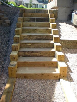how to build steps with timbers - Google Search -   23 diy outdoor steps
 ideas