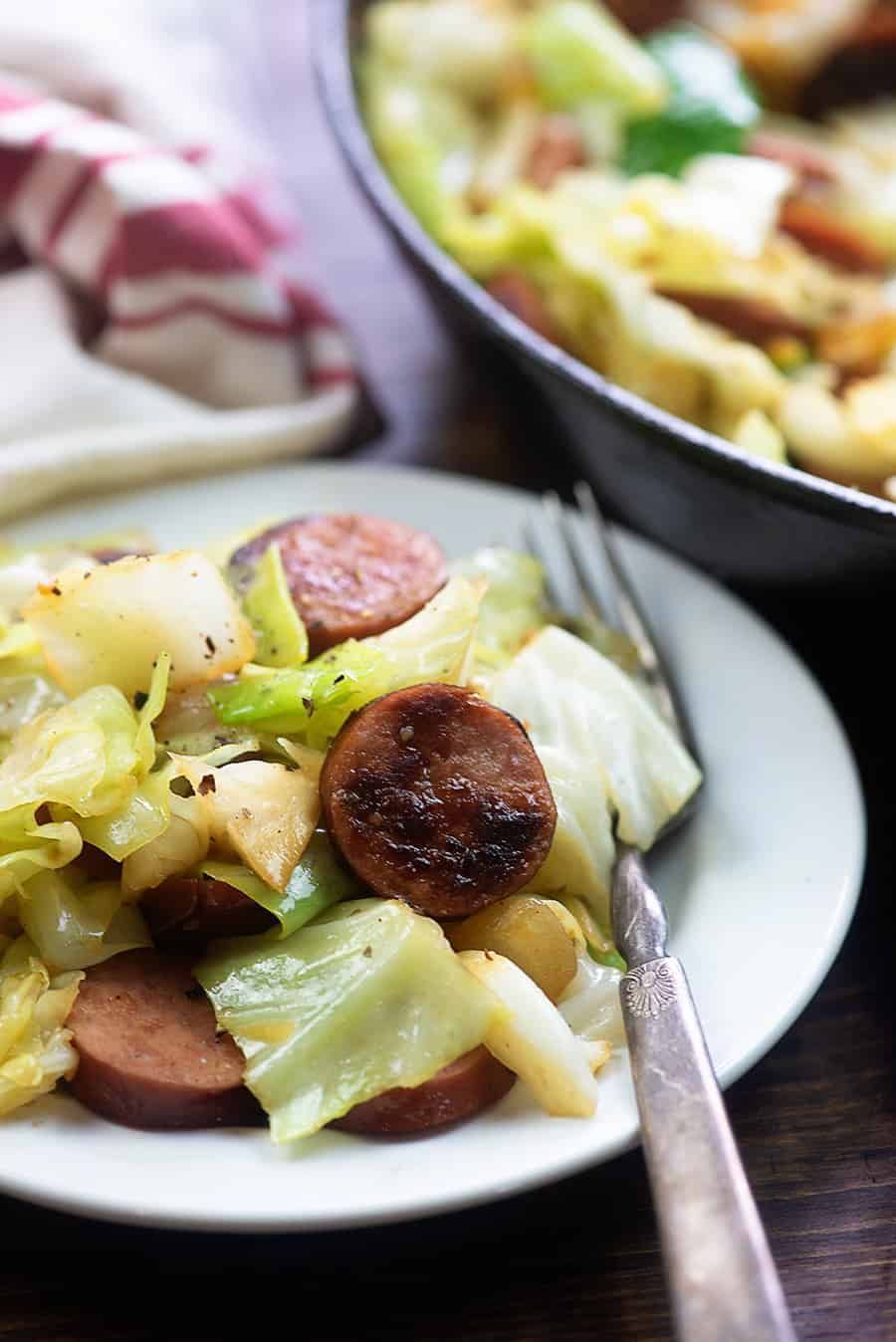 Fried cabbage is such a simple dinner. I load this recipe up with smoked sausage for lots of flavorful protein. Low carb, full of flavor, and so quick! My kids… -   23 sausage recipes cabbage
 ideas