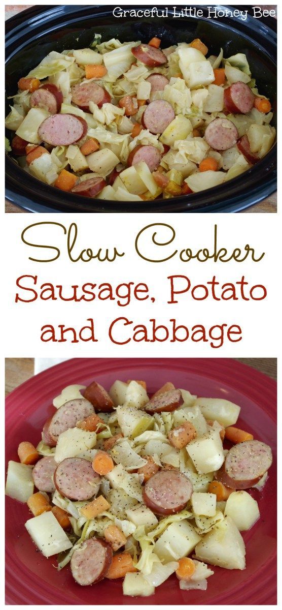 Slow Cooker Sausage, Potato and Cabbage -   23 sausage recipes cabbage
 ideas