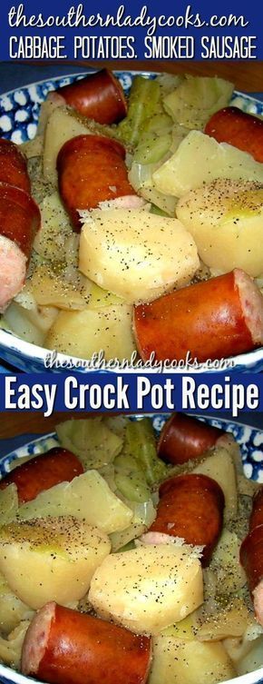 Slow Cooker Cabbage, Potatoes and Smoked Sausage - Comfort Food -   23 sausage recipes cabbage
 ideas