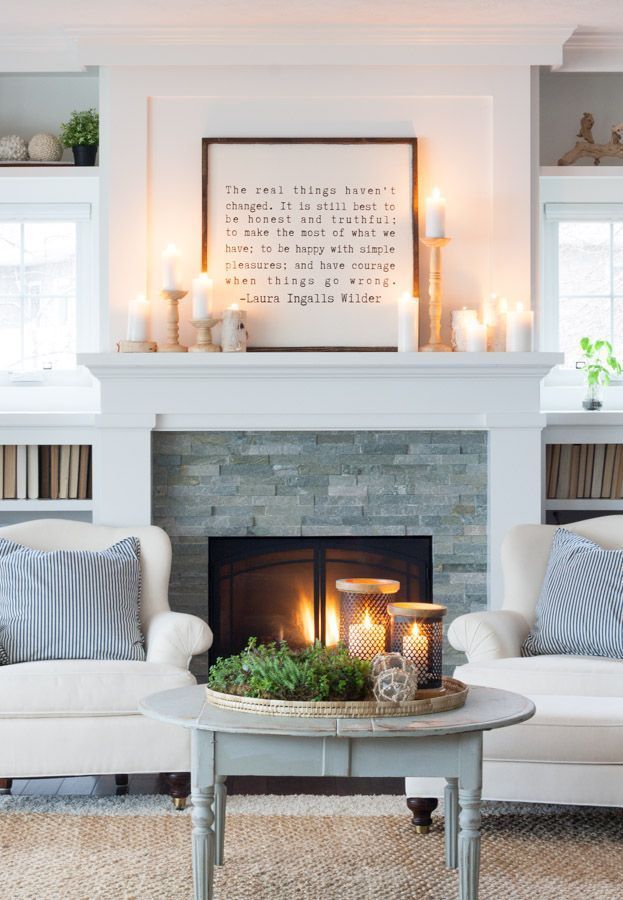 Winter Mantel Decor -   24 apartment fireplace decor ideas