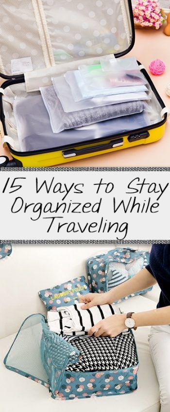 15 Ways to Stay Organized While Traveling - Organization Junkie Slideshow, but still good -   24 crafts organization travel
 ideas