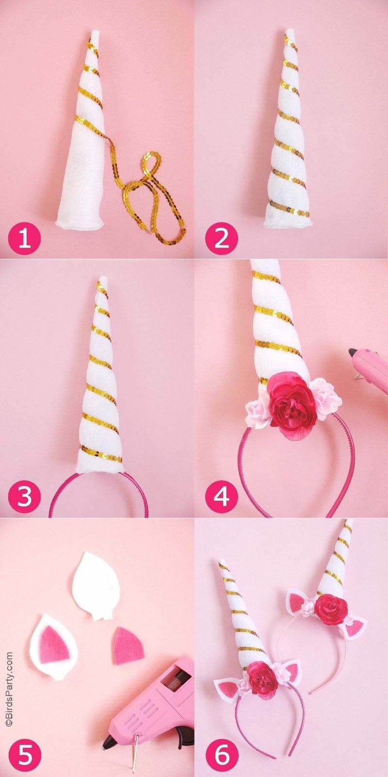 DIY Unicorn Party Headbands -   24 diy headbands unicorn
 ideas