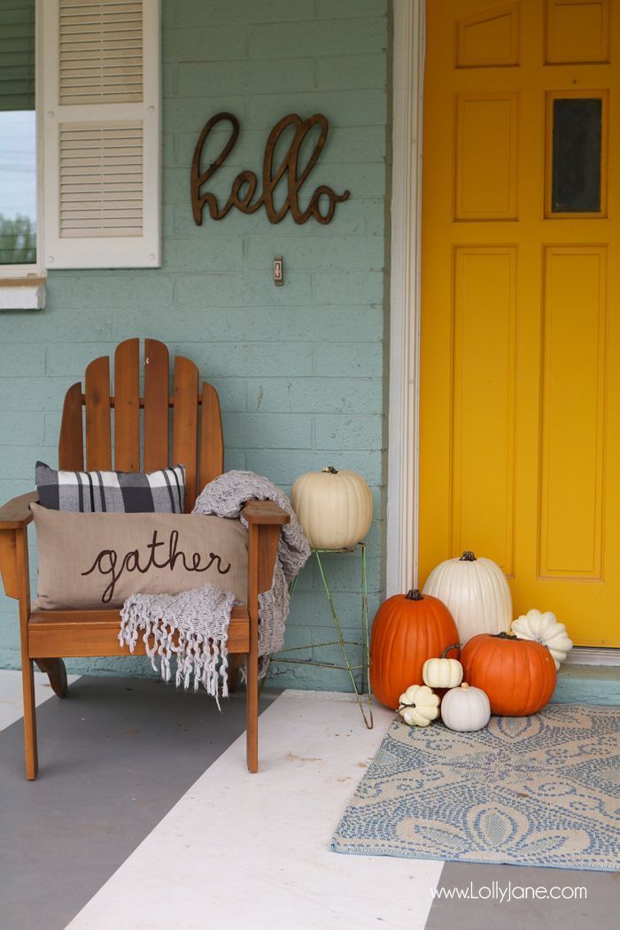 Easy fall porch ideas + printable -   24 modern porch decor
 ideas