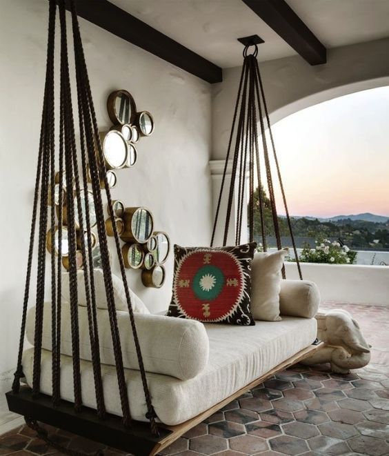 53 Incredible Hanging Beds to Float in Peace - Homesthetics -   24 modern porch decor
 ideas