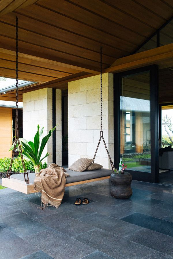 10 Modern Outdoor Spaces with Relaxing Swings -   24 modern porch decor
 ideas